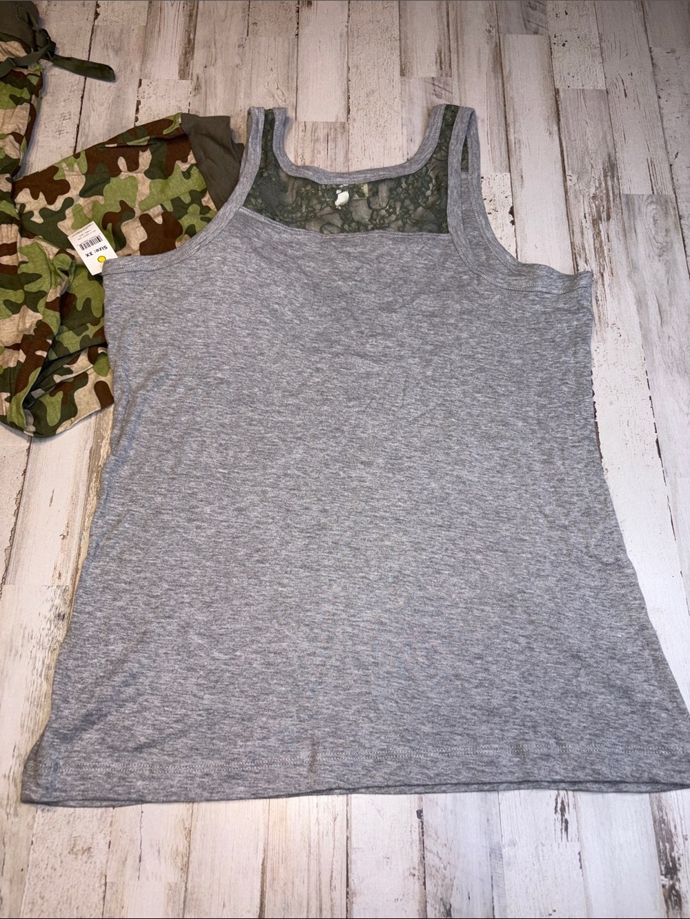 Bobbie Brooks Camo Deer Graphic Tank Top - Gray & Green Set 3X - Picture 8 of 17